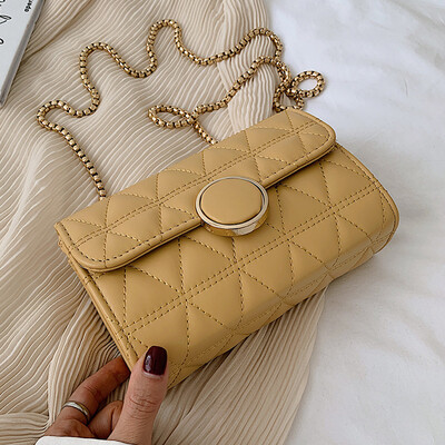

On the new small bag 2019 new Korean version of Joker girl slung small Xiangfeng Lingge chain mini bag
