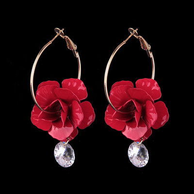 

Best Korean Lady Fashion Flowers Statement Earrings Ladies Bohemian Drop Dangle Earring For Women Wedding Jewelry Wholesale