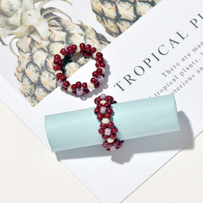 

Fashion Simple Elastic Ring For Women Pearl Woven Ring Feminine Multi Row Pearl Adjustable Ring Bridesmaid Jewelry Gifts