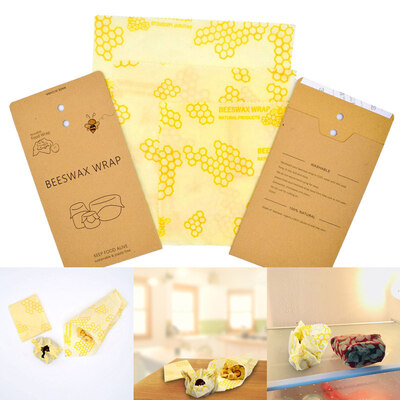 

3PcsSet Reusable Eco-Friendly Organic Natural Beewax Food Storage Wrap Cloth