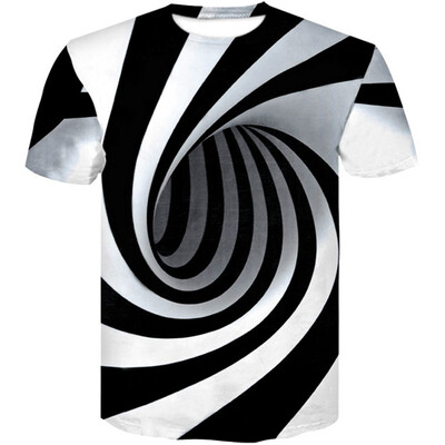 

3D Whirlpool Print Men\s Casual Short Sleeve Graphic T-shirt