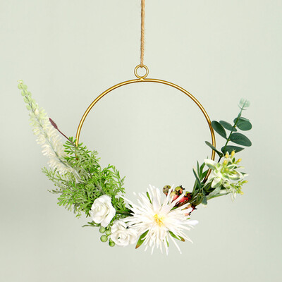 

Gobestart Iron Flower Basket Artificial Flowers Wall Hanging Basket Rack Home Garden Decor