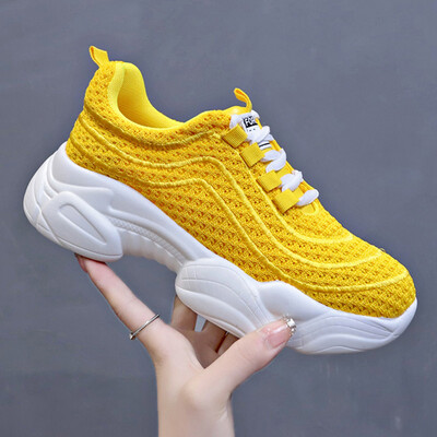 

Sports shoes women fly woven spring&summer ins breathable mesh casual Torre shoes running shoes student thick soles