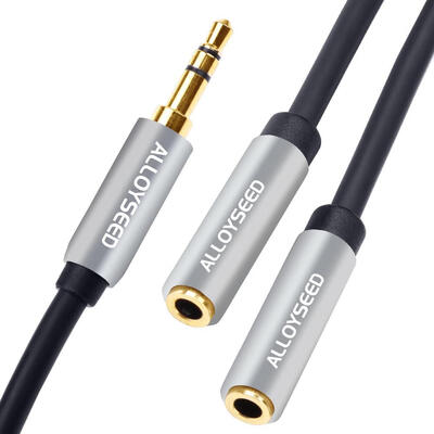 

ALLOYSEED 35mm Stereo Audio Cable Male to 2 Female Cable Adapter 33cm