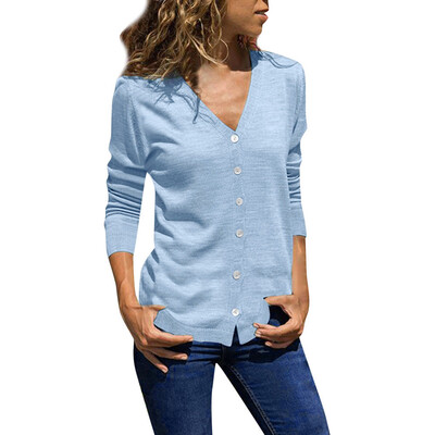 

Starmoon Women Casual Solid Button Up V-Neck Long Sleeve Pullover Shirt Top Blouse