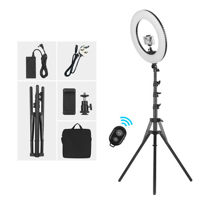 

18 Inch Dimmable SMD LED Ring Light Kit 48W Stepless Brightess Adjustment 3200K-5600K Lighting Ringlight with Tripod Stand Carryin