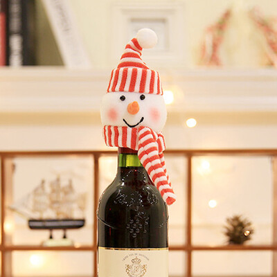

Toponeto Christmas Decor Red Wine Bottle Cover Decoration Home Party Santa Claus