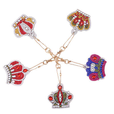 

5pcs DIY Crown Full Drill Special Shaped Diamond Painting Keychains Gifts