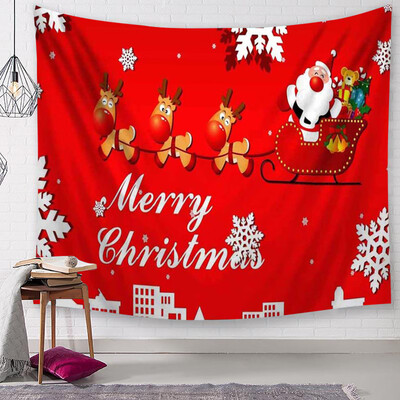 

Siaonvr Christmas Tapestry Santa Print Wall Hanging Tapestry Art Home Decor