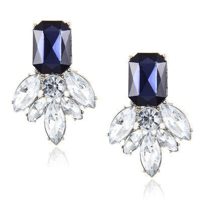 

E0199 Hot Sale Colorful Flower Big Crystal Earring Statement Earring For Women Top Quality Wholesale Drop Shipping Free Shipping