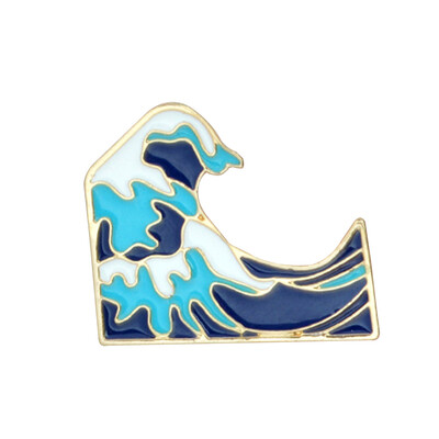 

Blue Waves Brooch Enamel Pin Buckle Cartoon Metal Brooch For Coat Jacket Nsw