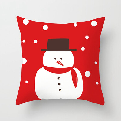 

18 X 18 Inch New Cute Christmas Pillowcase Printing Square Pillowcase Home Decoration Car Sofa Cushion Cover