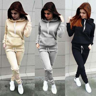 

Women Long Sleeve Hoodie Pullover Sweatshirt Sweater Casual Hooded Tops Set