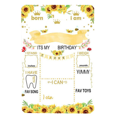

Toponeto Cute little Bear Chalkboard Style Baby Birthday Record Decoration Sign 8x 12