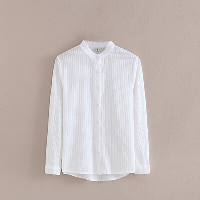 

Nomeni Women O-Neck Slim-Fit Cotton White Bottoming Long Sleeves Shirt Tops Blouse