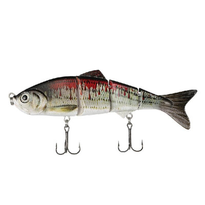 

120mm 17g 472" 4 Segments Multi-Jointed Hard Fishing Lure Life-like Swimbait Crank Bait 2 Treble VMC Hooks