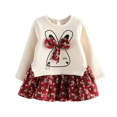 

Kozart 2-7T High Quality New-arrival Fashion Girls Floral Dress Children Long-sleeved Casual Dress Baby Outfits