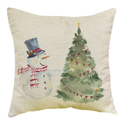 

Tailored Christmas Snowman Printing Dyeing Sofa Bed Home Decor Pillow Case Cushion Cover