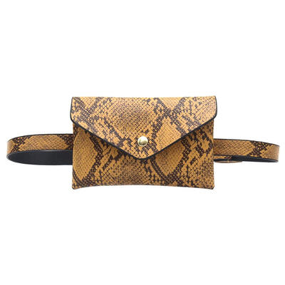

PU Leather Women Waist Fanny Belt Packs Snake Print Crossbody Chest Bags