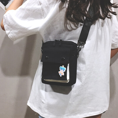 

Ins super fire on the new canvas casual slung packet female 2019 new Korean version of the wild net red shoulder small square bag