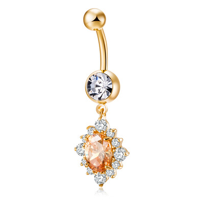 

Button Zircon Surgical Crystal Flower Body Piercing Belly Navel Ring Jewelry