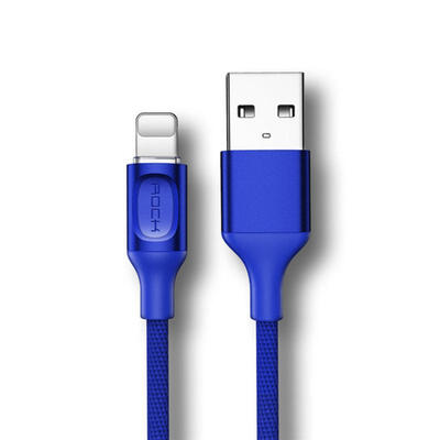 

ROCK Woven Braided USB Lightning Smart Fast Charge Charging Sync Data Cable For IPHONE-1m