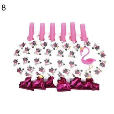 

Flamingo Paper Cup Plate Napkin Spoon Fork Box Banner Birthday Party Tableware