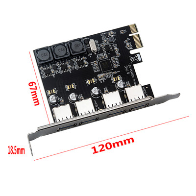 

Four Ports USB 30 Super Fast 5Gbps PCI-E Expansion Card PCI Express Adapter Converter Card 6A Power Supply Module For Desktop PC