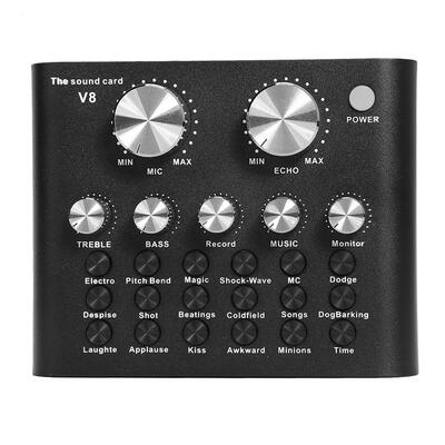 

V8 Audio Stereo USB Headset Microphone Webcast Streamer Live Sound Card