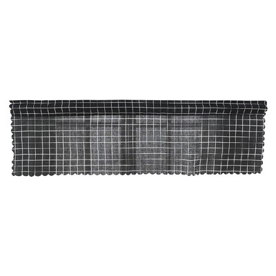 

Valance Grid Stripe Style Blackout Window Curtain Valances Short Semi-Sheer Curtains Rod Pocket Window Drapes for Kitchen Balcony