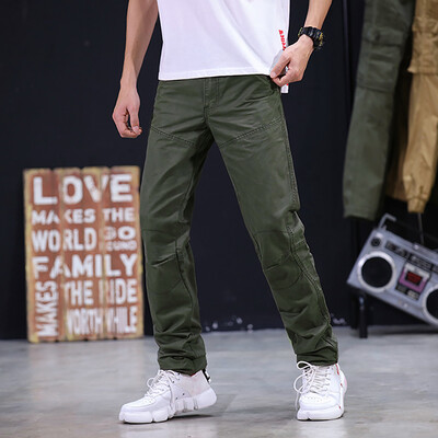 

Gobestart Mens Cool Summer Hot Leisure Pants Multi-Pocket Spring Overalls