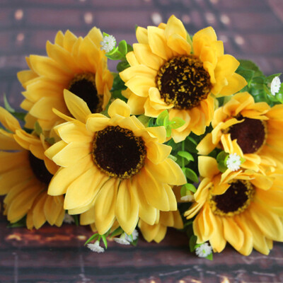 

Artificial Sunflower Flower For Wedding Party Home Decor Fake Flowers Bouquet