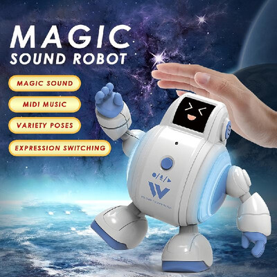 

R07 Robots for Kids Interactive Robot Toys Touch Sensing Singing Robot with Emotion LED Light Facial Expression Gift for Kids