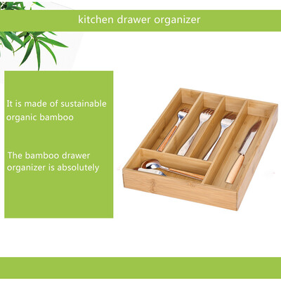 

Siaonvr Bamboo Drawer Organizer Kitchen Premium Cutlery And Utensil Tray