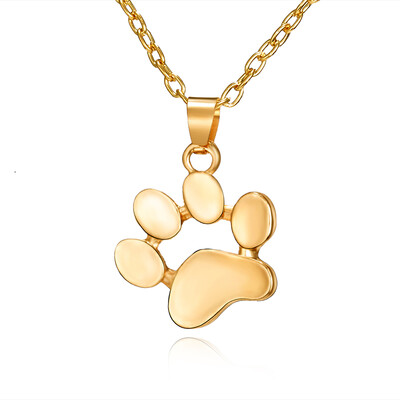 

New Hot Cute Animal Cat Paw Dog Claw Pendant Necklace 3 Color Zinc Alloy Pet Paw Pendant Jewelry Gifts For Women Best Friends