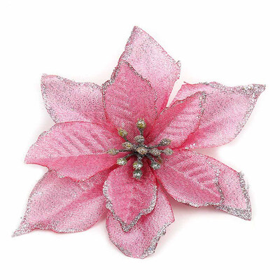 

Christmas Poinsettia Nice Flower Bow Clip Xmas Tree Wedding DIY Party Decor