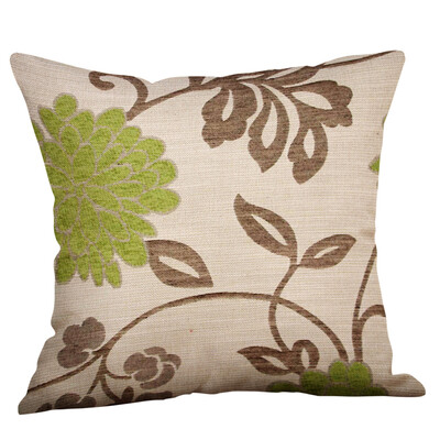 

〖Follure〗Green Lime Natural Cream Cotton Linen Pillow Case Sofa Cushion Cover Home Decor