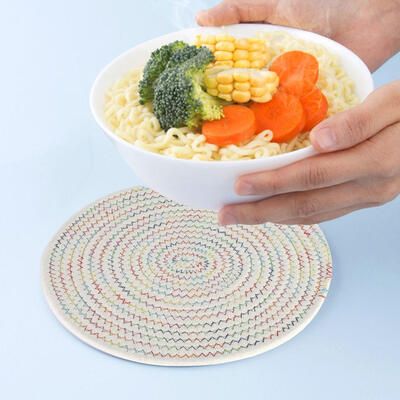 

Greensen New Household Kitchen Cotton Line Thick Heat-resistant Non-slip Placemat Hand-woven Placemat