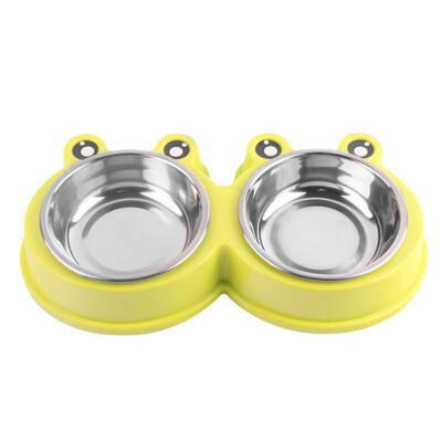 

Stainless Steel Pets Double Bowls Non-Slip Dog Puppy Cats Food Water Feeder