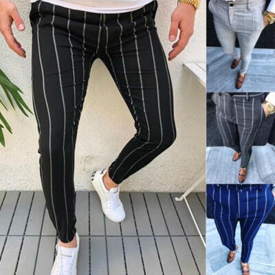 

US STOCK Fashion Mens Fomal Business Skinny Pencil Pants Slim Fit Trousers HOT