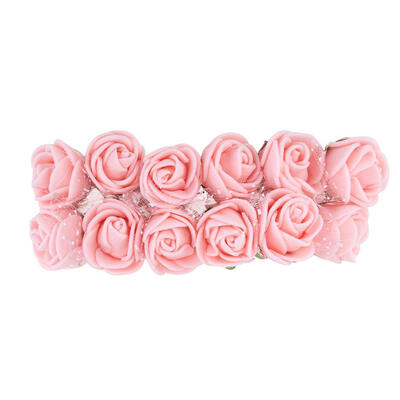 

12pcs Mini Foam Rose Artificial Flowers DIY Wreath Bridal Flowers Car Decor