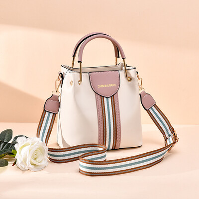 

Bucket bag womens summer high - capacity texture soft leather straps slanting womens one - shoulder fashion