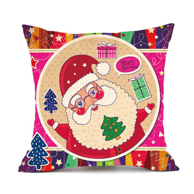 

Tailored Merry Christmas Pillow Cases Cotton Linen Sofa Cushion Cover Home Decor