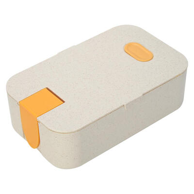 

Portable Single-layer Bento Wheat Straw Lunch Box with Mobile Phone Rack