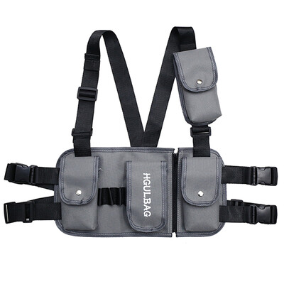 

Chaobai personality men&women breast bag super-fire multi-functional shoulder bag Street multi-pocket mobile phone bag