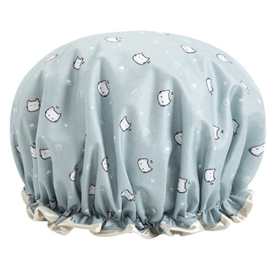 

〖Follure〗Printing Color Waterproof Shower Cap Bathing Cap Double Layered Shower Hat
