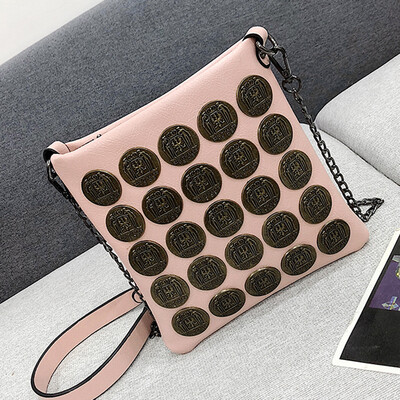 

Tailored Unisex Fashion Metallic Dot Shoulder Bag Leather Chain Crossbody Bag Handle Bags