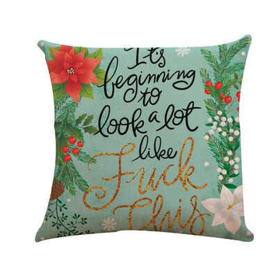 

Tailored Happy Christmas Pillow Cases Sofa Cushion Cover Home Decor Pillow Case