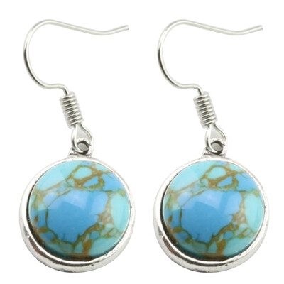 

New Fashion Gorgeous And Rare Turquoise Silver Earrings Jewelry Wedding Party Mothers Day Gift