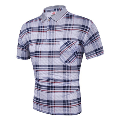 

Toponeto Mens Summer Slim Fit Turn-down Collar Shirt Short Sleeve Pocket Top Blouse